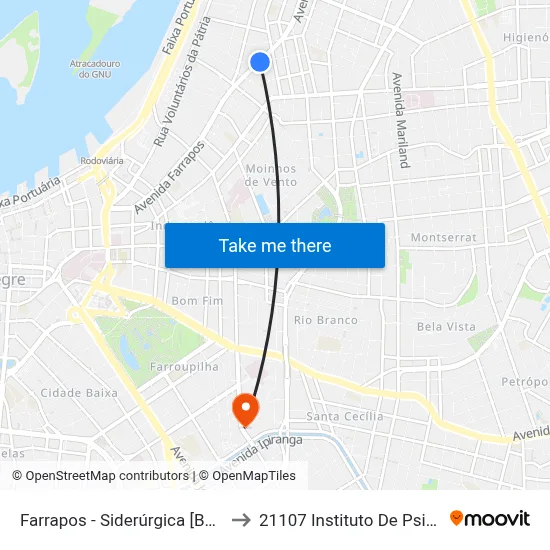 Farrapos - Siderúrgica [Bairro - C] to 21107 Instituto De Psicologia map