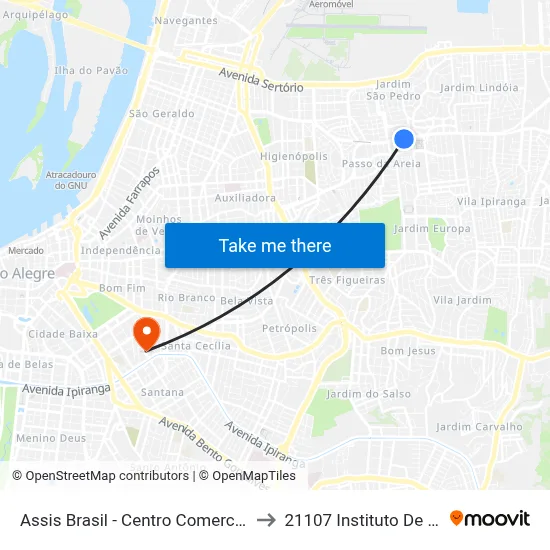 Assis Brasil - Centro Comercial [Bairro - Bc] to 21107 Instituto De Psicologia map