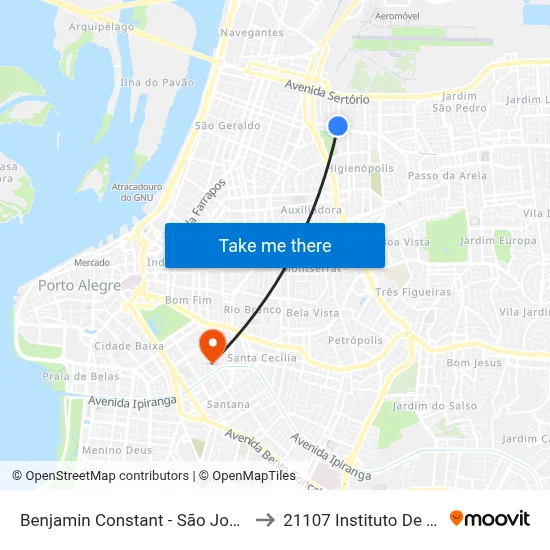 Benjamin Constant - São João [Bairro - Bc] to 21107 Instituto De Psicologia map