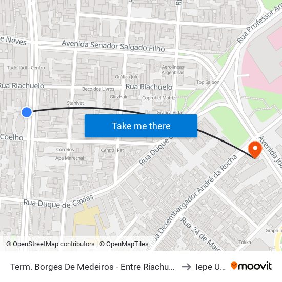 Term. Borges De Medeiros - Entre Riachuelo E Jerônimo to Iepe Ufrgs map