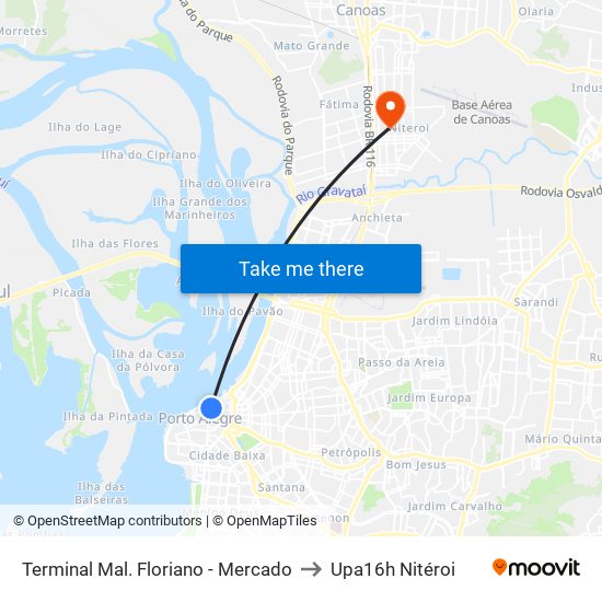 Terminal Mal. Floriano - Mercado to Upa16h Nitéroi map