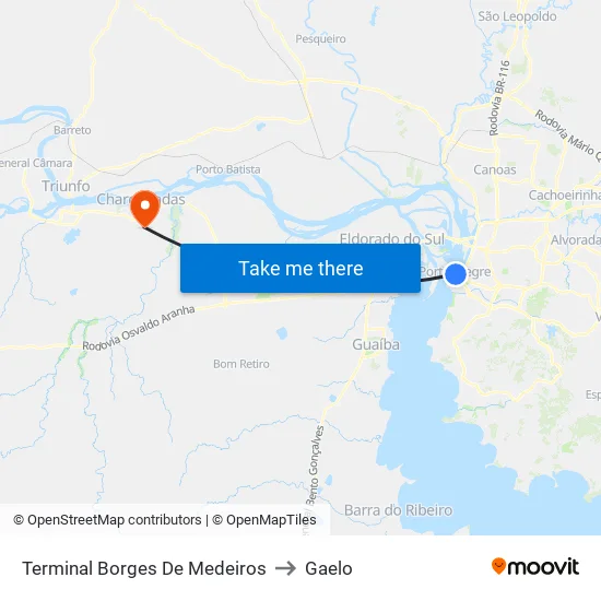 Terminal Borges De Medeiros to Gaelo map