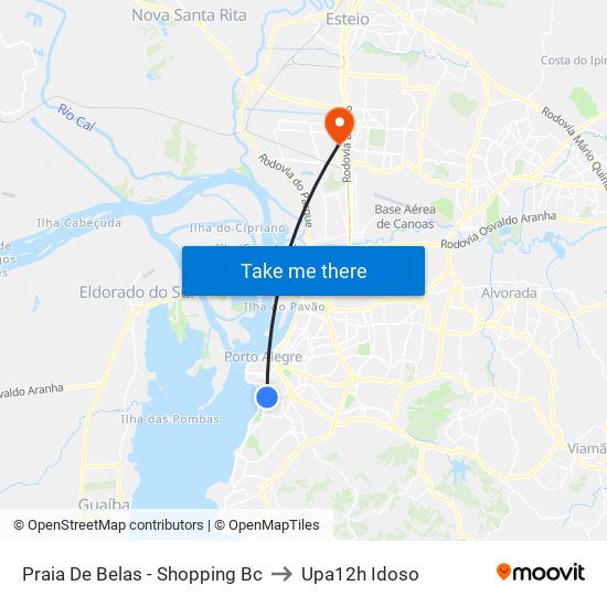 Praia De Belas - Shopping Bc to Upa12h Idoso map