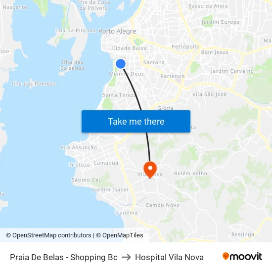 Praia De Belas - Shopping Bc to Hospital Vila Nova map
