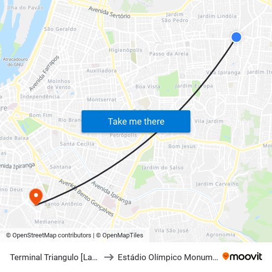 Terminal Triangulo [Lateral] to Estádio Olímpico Monumental map