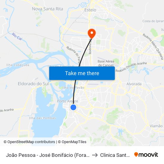 João Pessoa - José Bonifácio (Fora Do Corredor) to Clinica Santa Tecla map