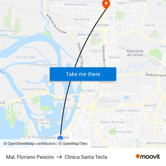 Mal. Floriano Peixoto to Clinica Santa Tecla map