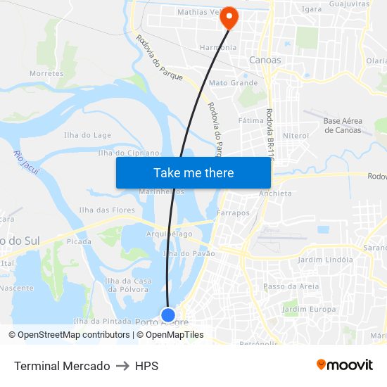 Terminal Mercado to HPS map