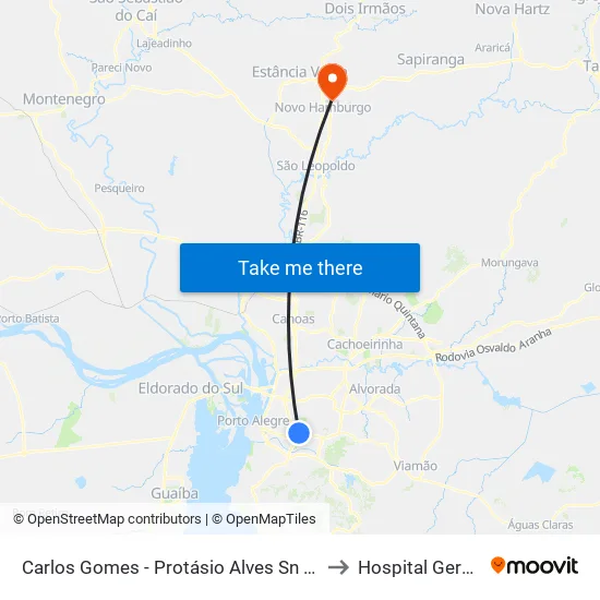 Carlos Gomes - Protásio Alves Sn (Piso 1) to Hospital Geral💉🏨 map