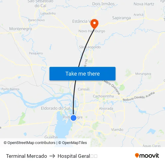 Terminal Mercado to Hospital Geral💉🏨 map