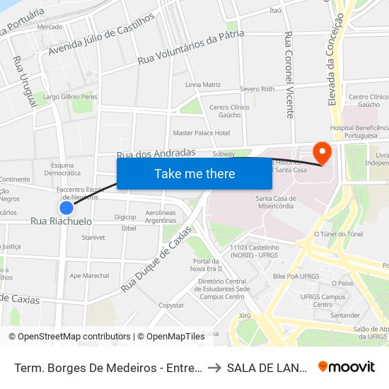 Term. Borges De Medeiros - Entre Riachuelo E Salgado Filho to SALA DE LANCHE 5º HDVS map