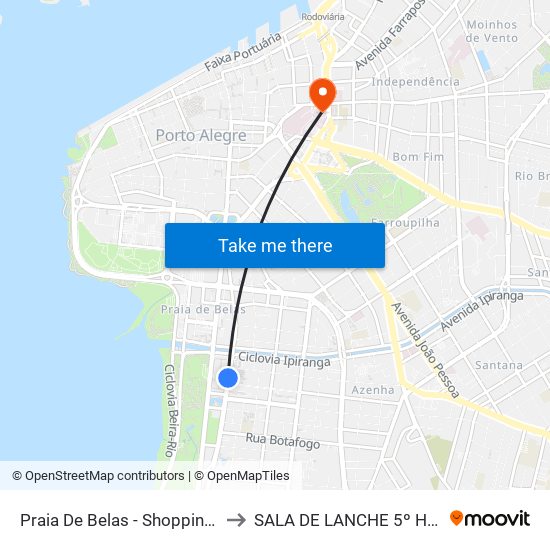 Praia De Belas - Shopping Bc to SALA DE LANCHE 5º HDVS map