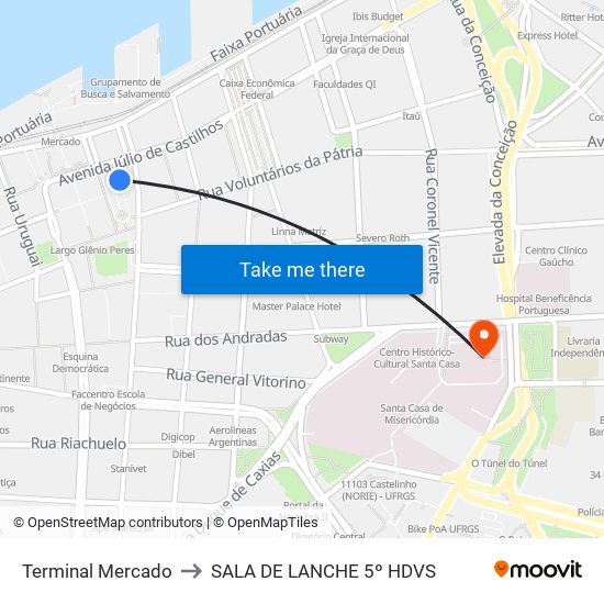 Terminal Mercado to SALA DE LANCHE 5º HDVS map