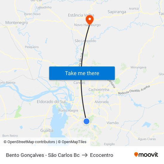 Bento Gonçalves - São Carlos Bc to Ecocentro map