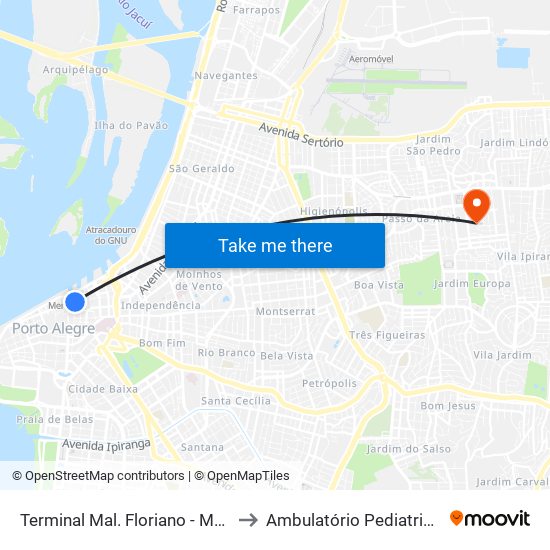 Terminal Mal. Floriano - Mercado to Ambulatório Pediatria-HCC map