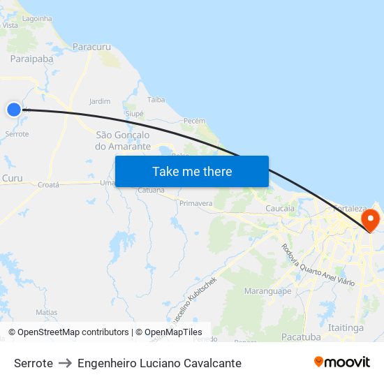 Serrote to Engenheiro Luciano Cavalcante map