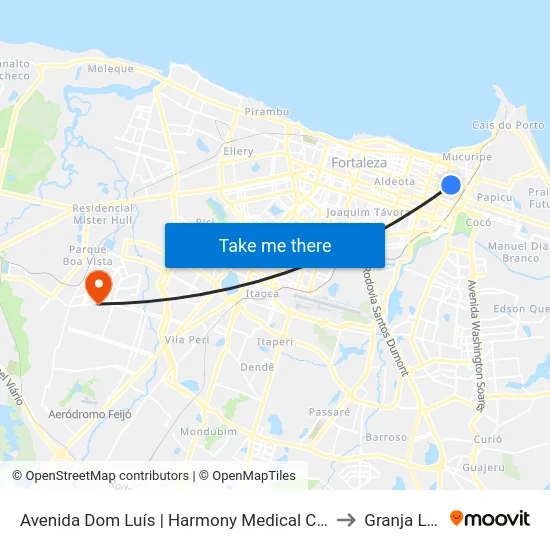 Avenida Dom Luís | Harmony Medical Center - Meireles to Granja Lisboa map