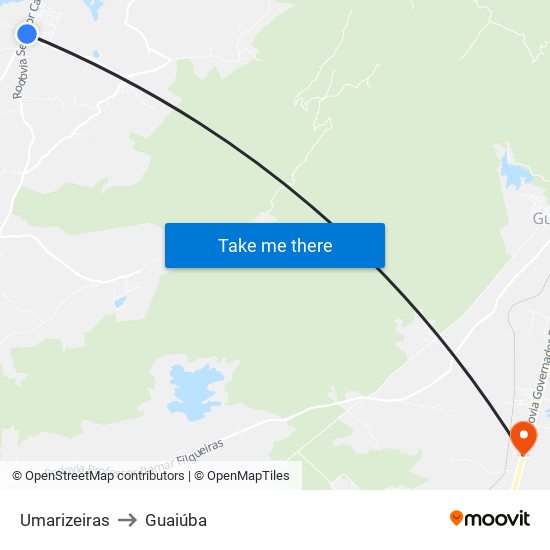 Umarizeiras to Guaiúba map
