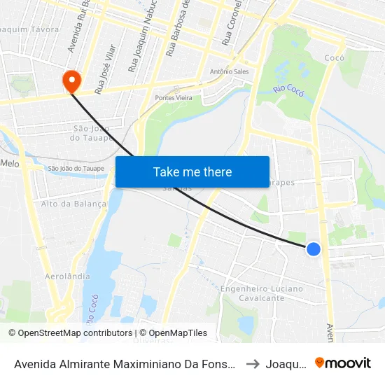 Avenida Almirante Maximiniano Da Fonseca | Uni7 - Engenheiro Luciano Cavalcante to Joaquim Távora map