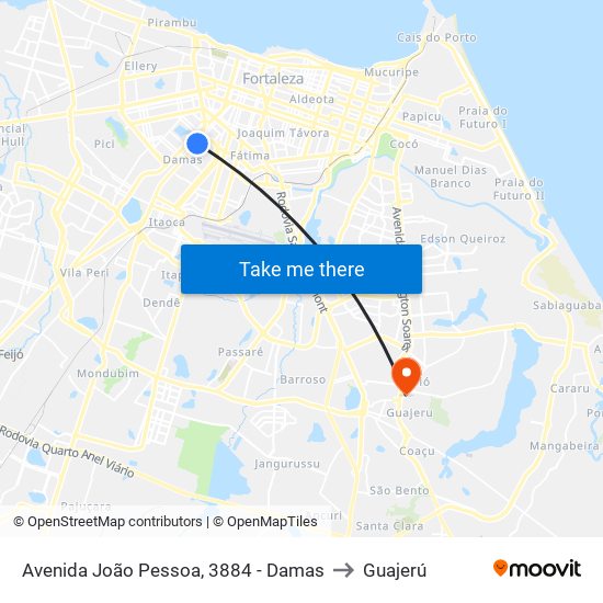 Avenida João Pessoa, 3884 - Damas to Guajerú map