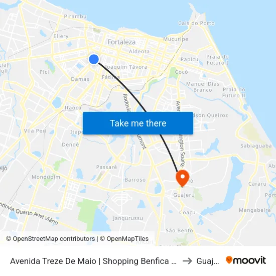 Avenida Treze De Maio | Shopping Benfica - Benfica to Guajerú map