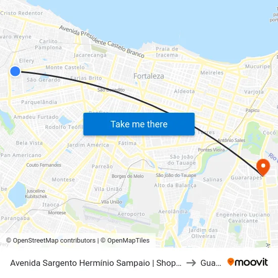 Avenida Sargento Hermínio Sampaio | Shopping Riomar Kennedy - Presidente Kennedy to Guararapes map