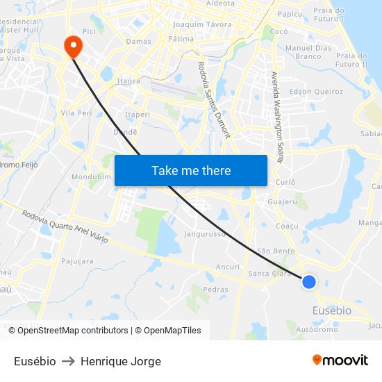 Eusébio to Henrique Jorge map