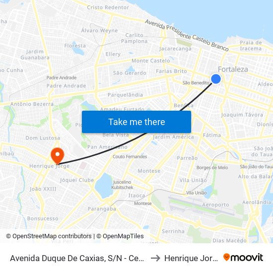 Avenida Duque De Caxias, S/N - Centro to Henrique Jorge map