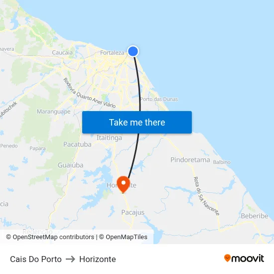 Cais Do Porto to Horizonte map