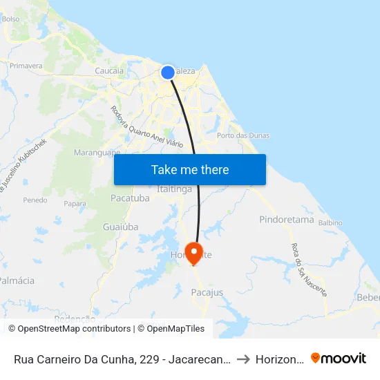 Rua Carneiro Da Cunha, 229 - Jacarecanga to Horizonte map