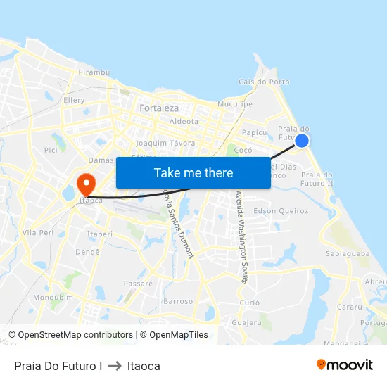Praia Do Futuro I to Itaoca map