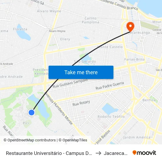 Restaurante Universitário - Campus Do Pici to Jacarecanga map