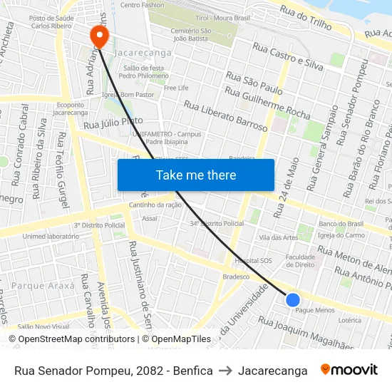 Rua Senador Pompeu, 2082 - Benfica to Jacarecanga map