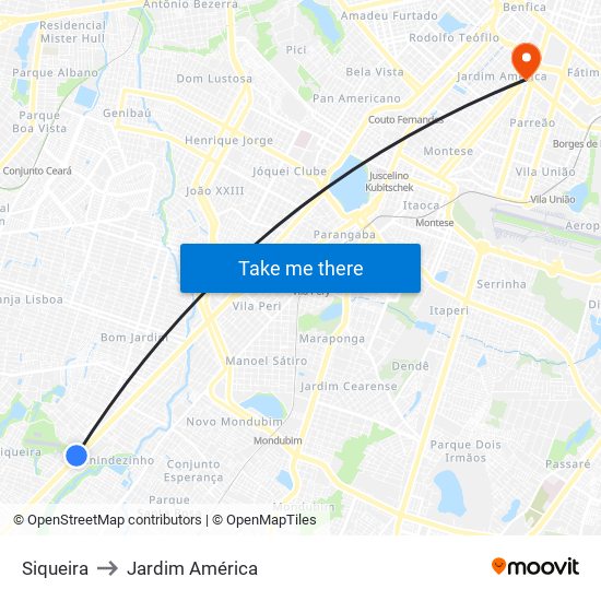 Siqueira to Jardim América map
