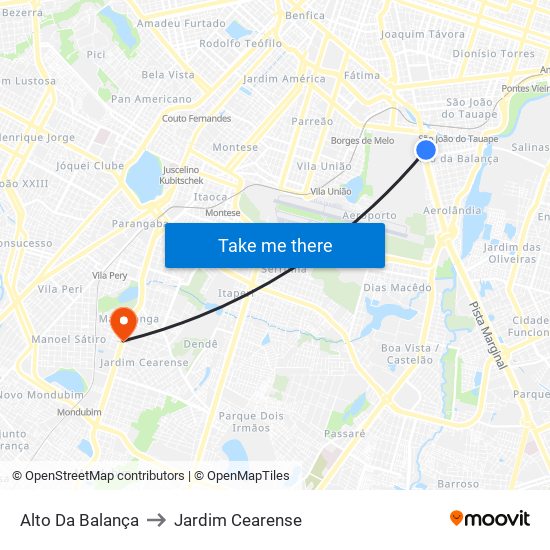 Alto Da Balança to Jardim Cearense map