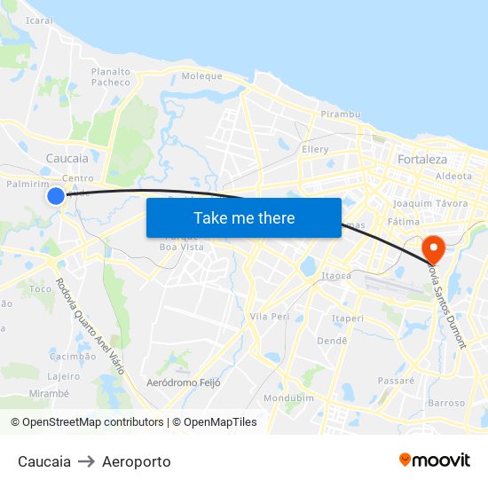 Caucaia to Aeroporto map