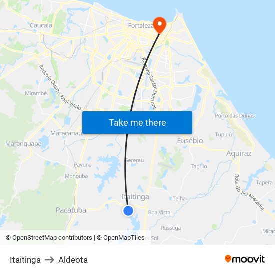 Itaitinga to Aldeota map