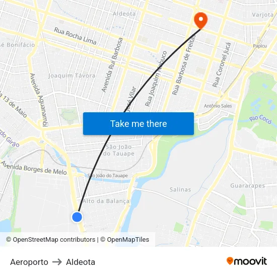 Aeroporto to Aldeota map