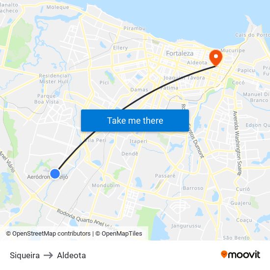 Siqueira to Aldeota map