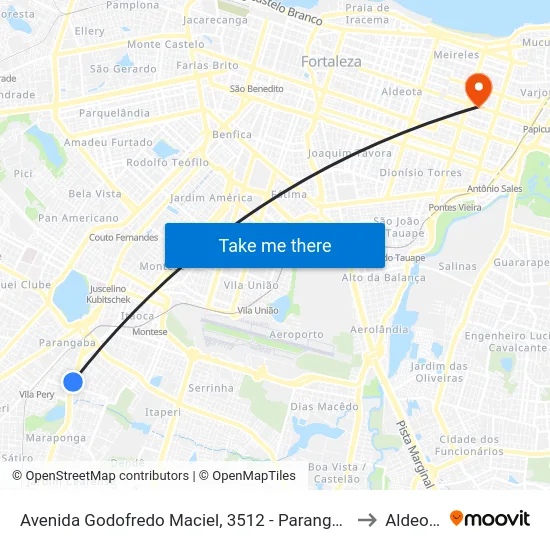 Avenida Godofredo Maciel, 3512 - Parangaba to Aldeota map