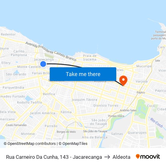 Rua Carneiro Da Cunha, 143 - Jacarecanga to Aldeota map