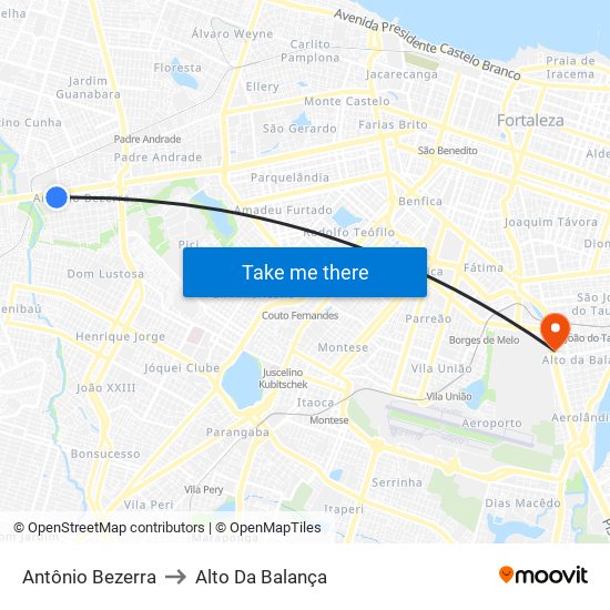 Antônio Bezerra to Alto Da Balança map