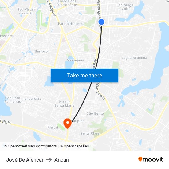 José De Alencar to Ancuri map