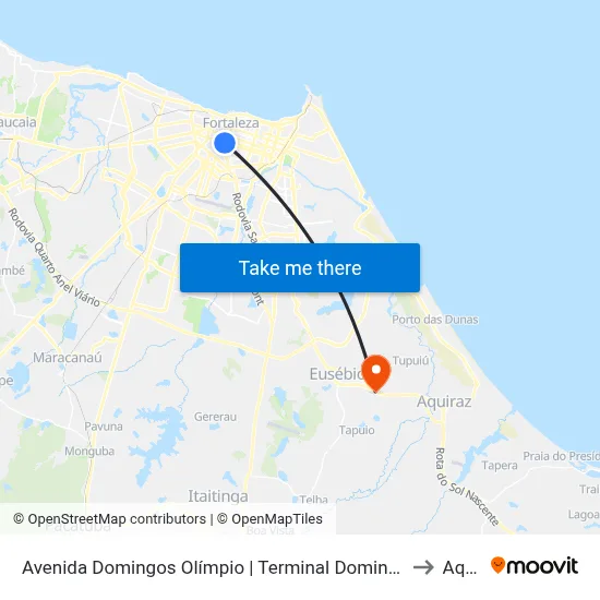 Avenida Domingos Olímpio | Terminal Domingos Olímpio - José Bonifácio to Aquiraz map