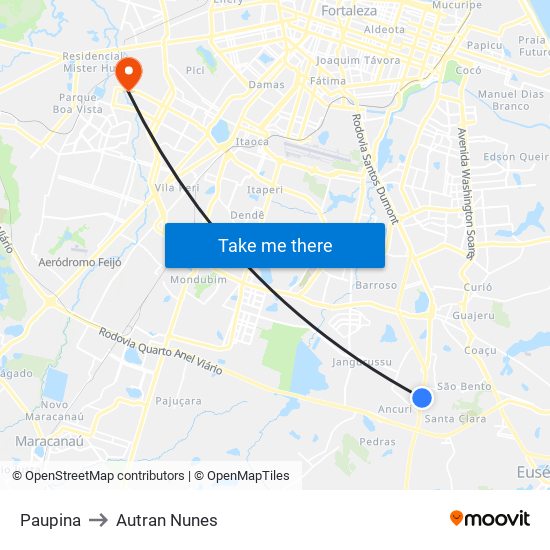 Paupina to Autran Nunes map