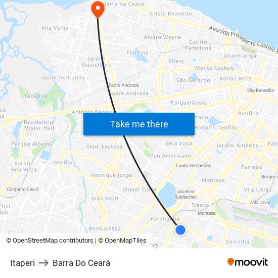 Itaperi to Barra Do Ceará map
