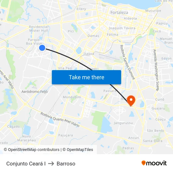 Conjunto Ceará I to Barroso map