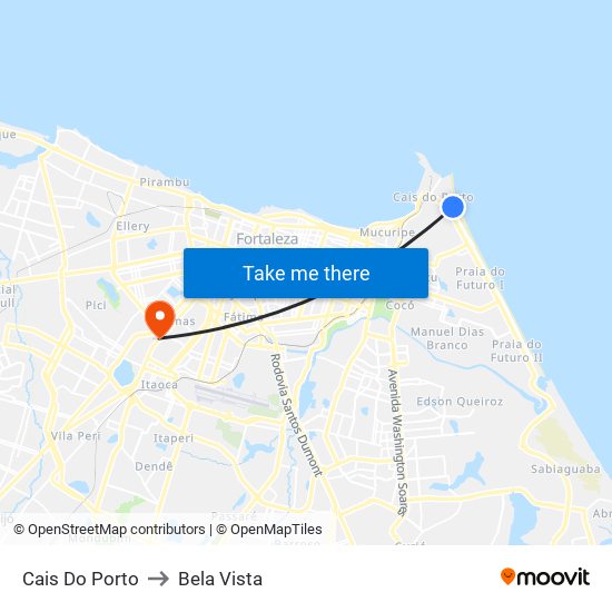 Cais Do Porto to Bela Vista map