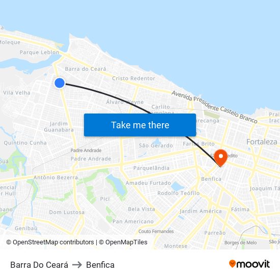 Barra Do Ceará to Benfica map