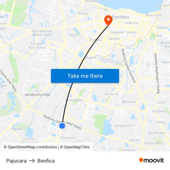 Pajucara to Benfica map